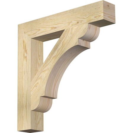 Ekena Millwork Olympic Block Rough Sawn Bracket, Douglas Fir, 4"W x 24"D x 24"H BKT04X24X24OLY05RDF